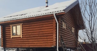Баня из оцилиндрованного бревна под ключ в Благовещенске - от 136877 рублей