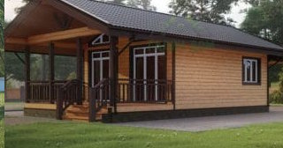 Проект одноэтажного дома из бруса с террасой - Строительство в Благовещенске от Строй-Бгн от 136877 руб.